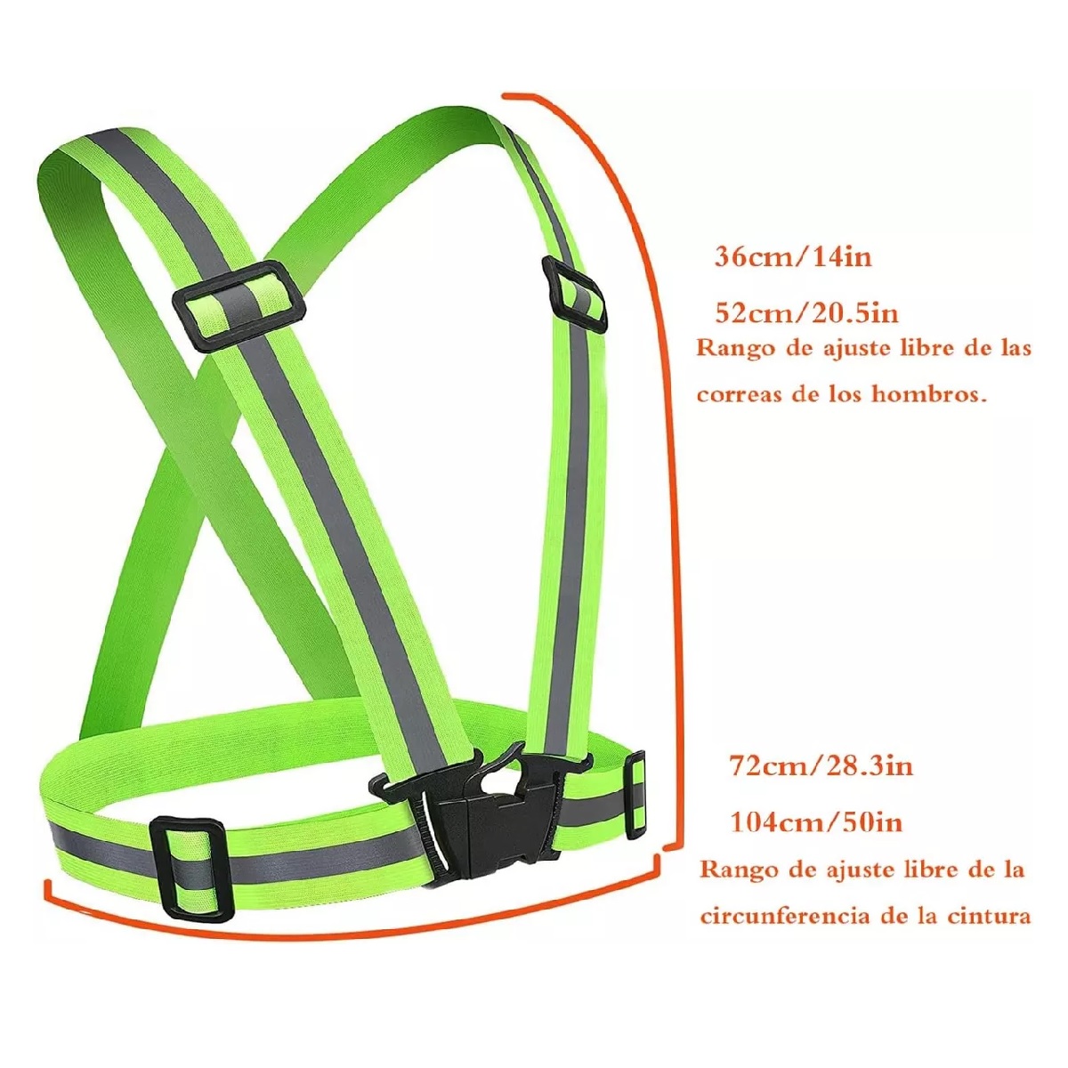 Kit Chaleco Reflejante Seguridad Tirantes Reflejantes 5 Pcs