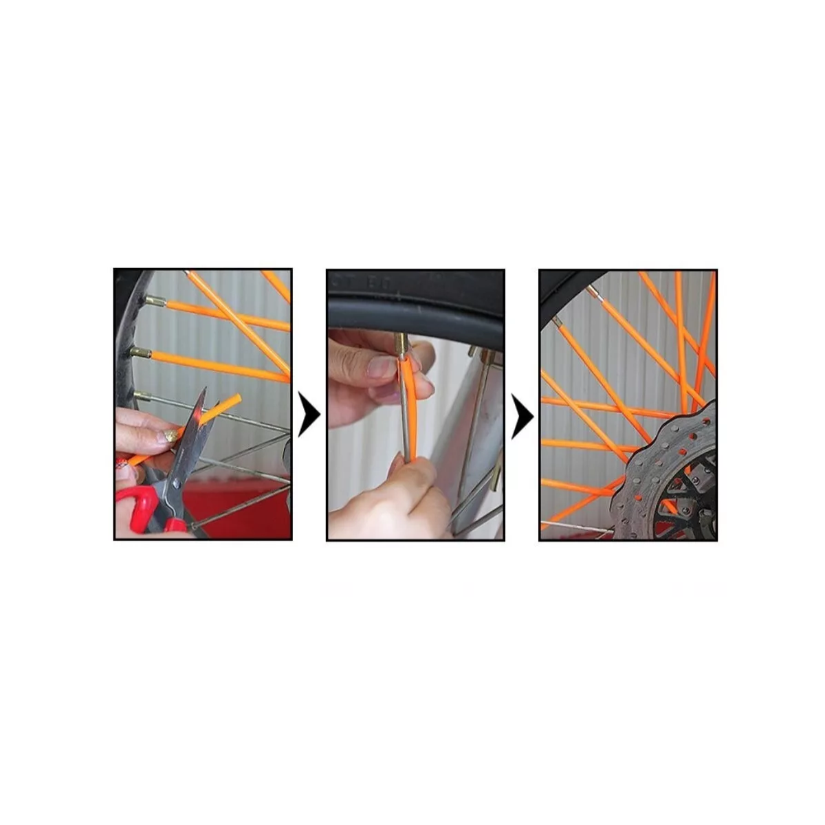 Juego 72pcs 24cm Popotes Cubre Rayos Motocross Spokes Bicicleta Amarillo