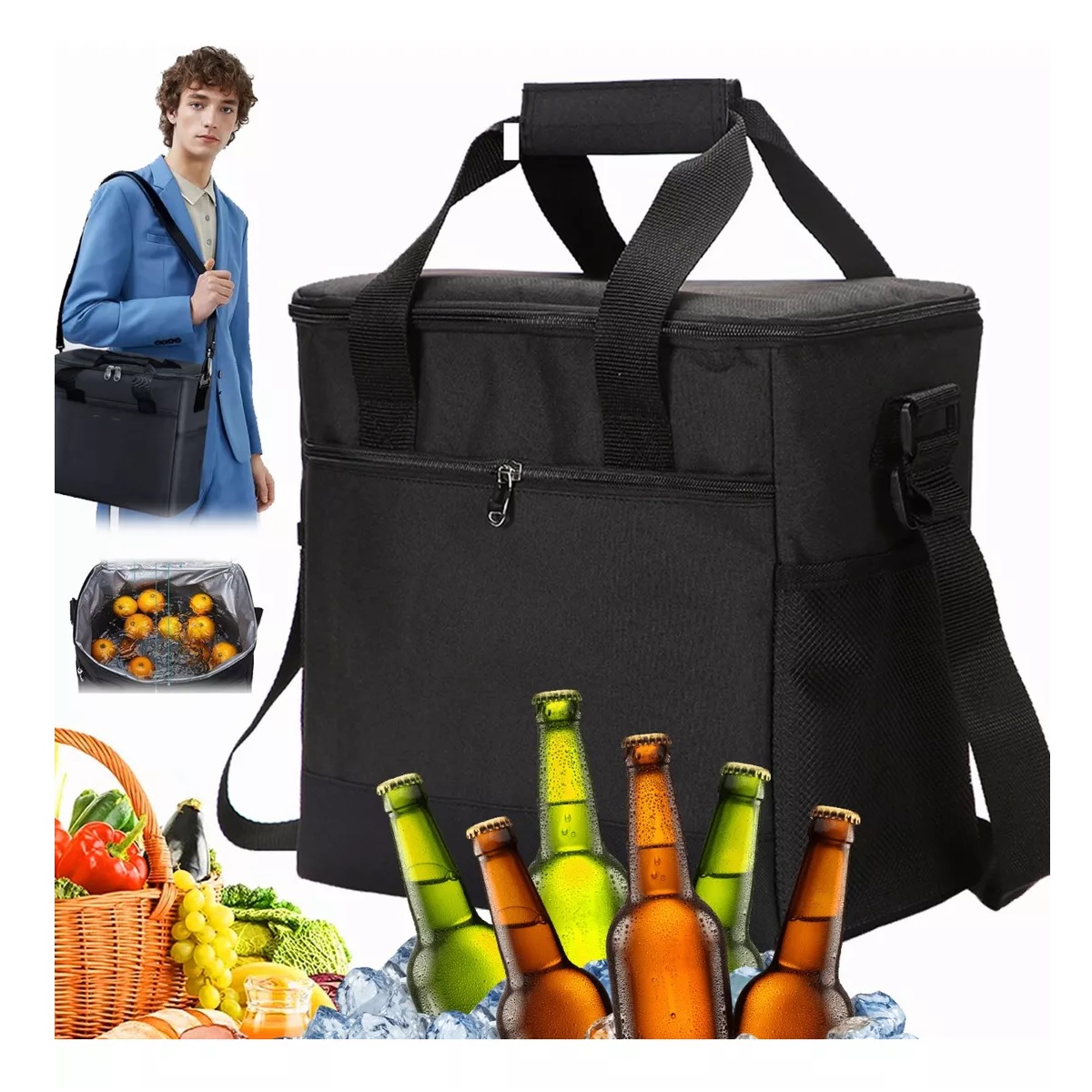 Mochila Hielera Térmica Portatil Con Interior Impermeable15l