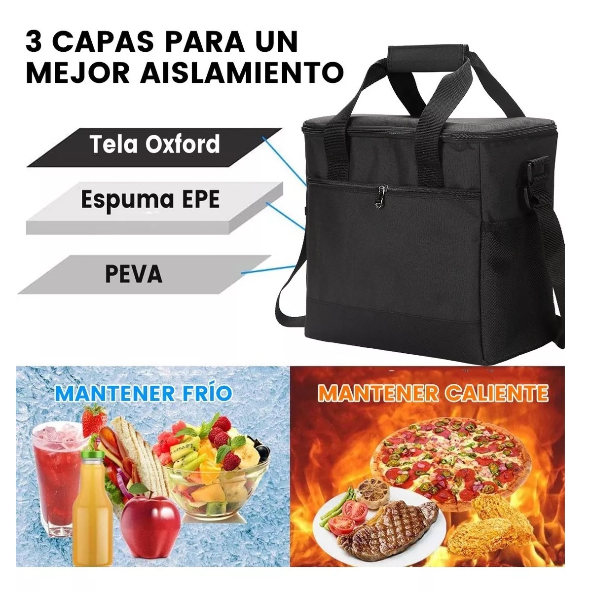 Mochila Hielera Térmica Portatil Con Interior Impermeable15l