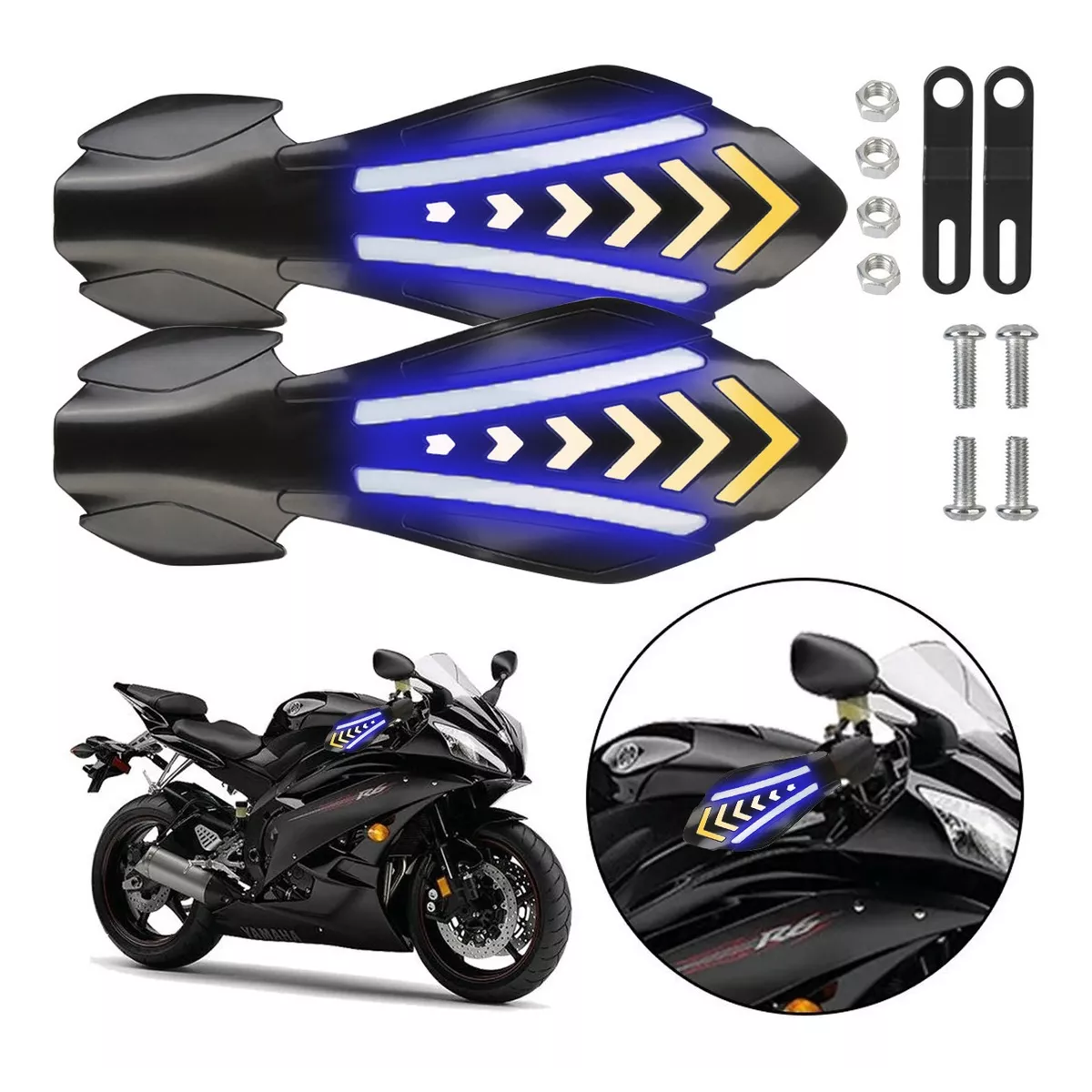 Cubre Puños Moto Handguars Motocicleta Con Luz Led Universal