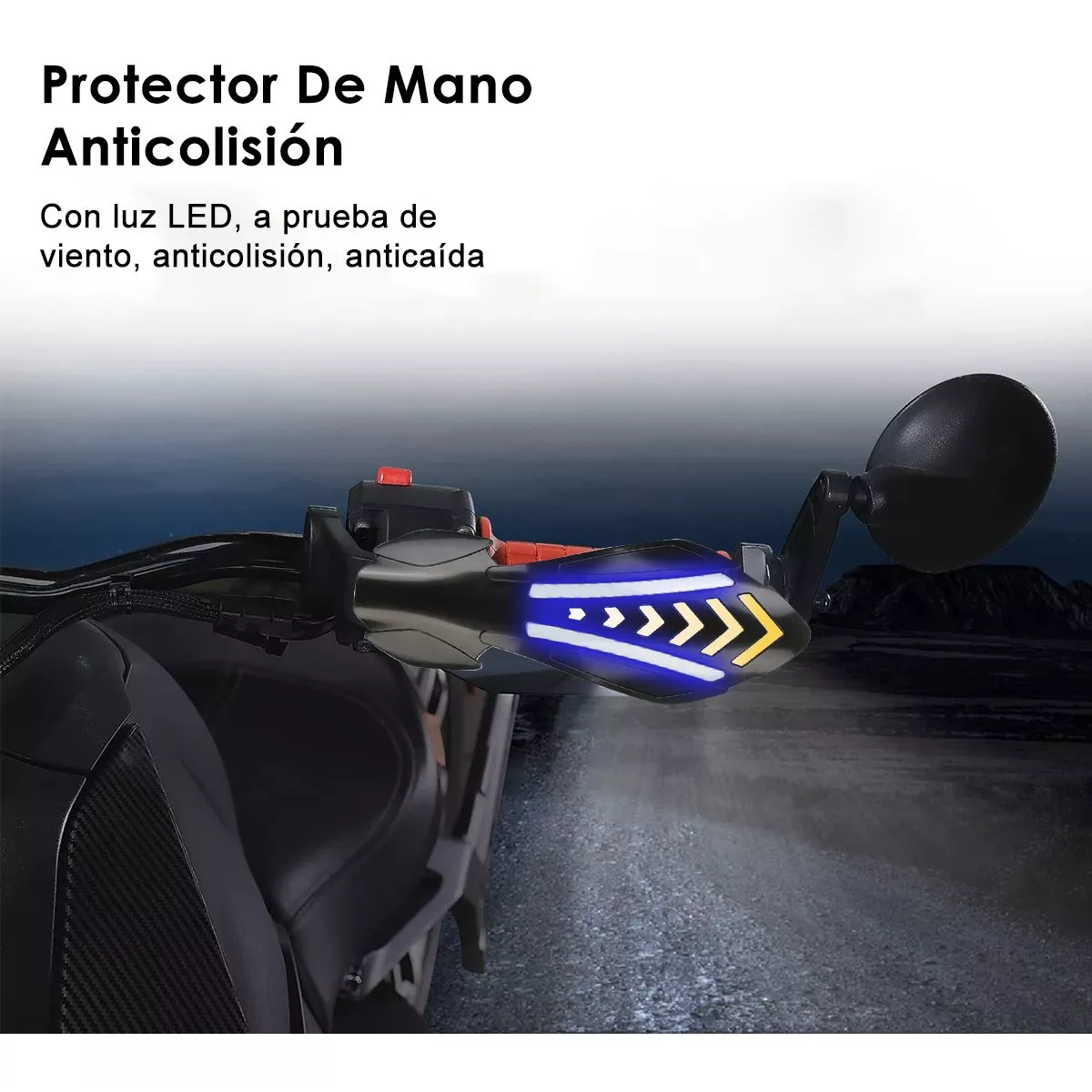 Cubre Puños Moto Handguars Motocicleta Con Luz Led Universal