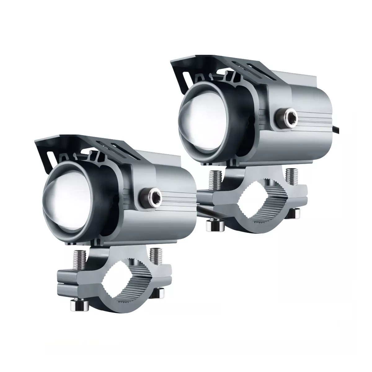 Par Faros De Lupa Led Auxiliar Luz Doble Color Auto Moto 80w