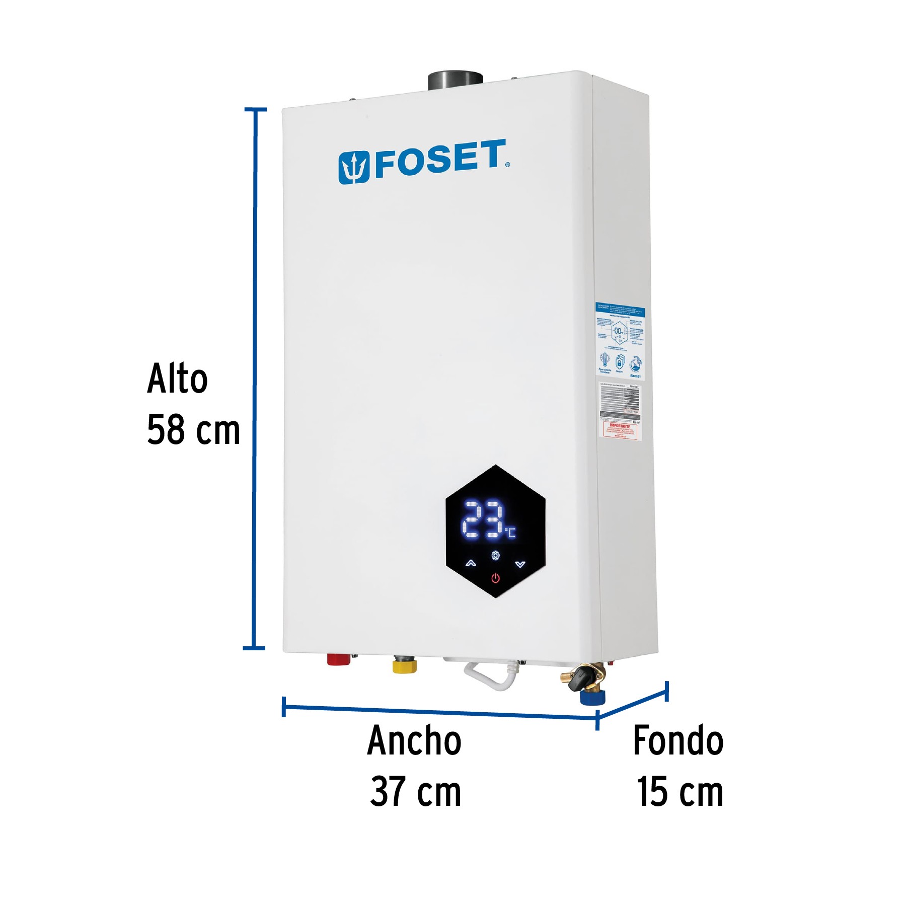 CALENTADOR INSTANTÁNEO MODULANTE 16 L 3 SERVICIOS GAS LP FOSET 48016