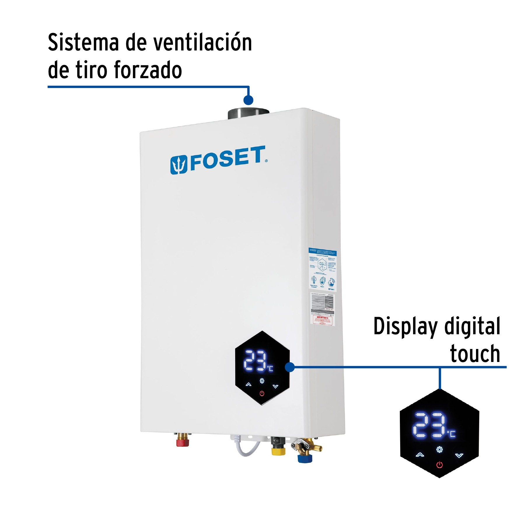 CALENTADOR INSTANTÁNEO MODULANTE 24 L 4 SERVICIOS GAS LP FOSET 48017