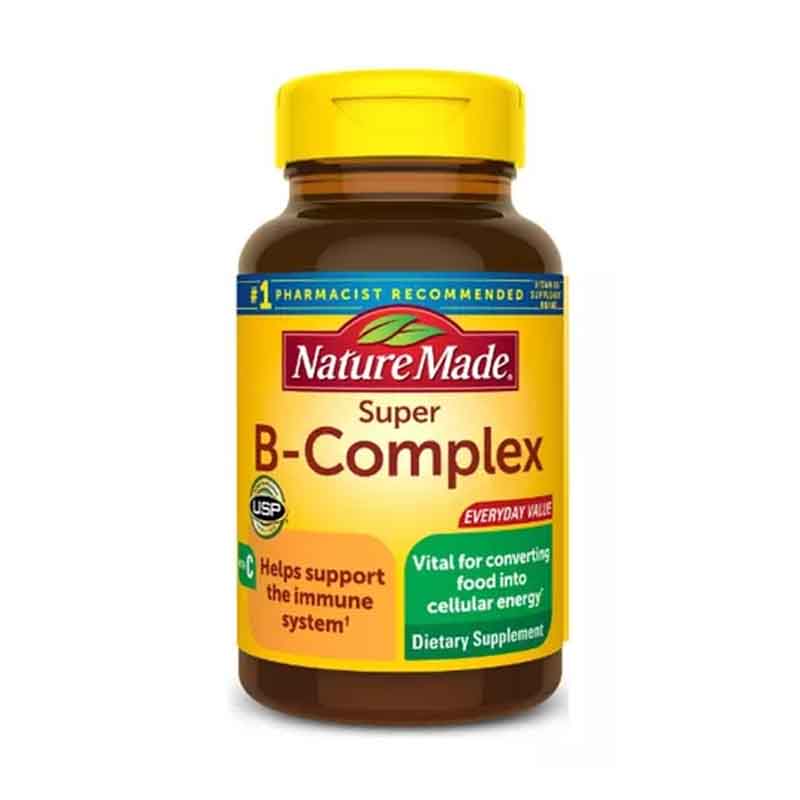 Super B-Complex + Vitamina C Nature Made Multivitaminico Vitamina B1, B2, B6 con 160 capsulas