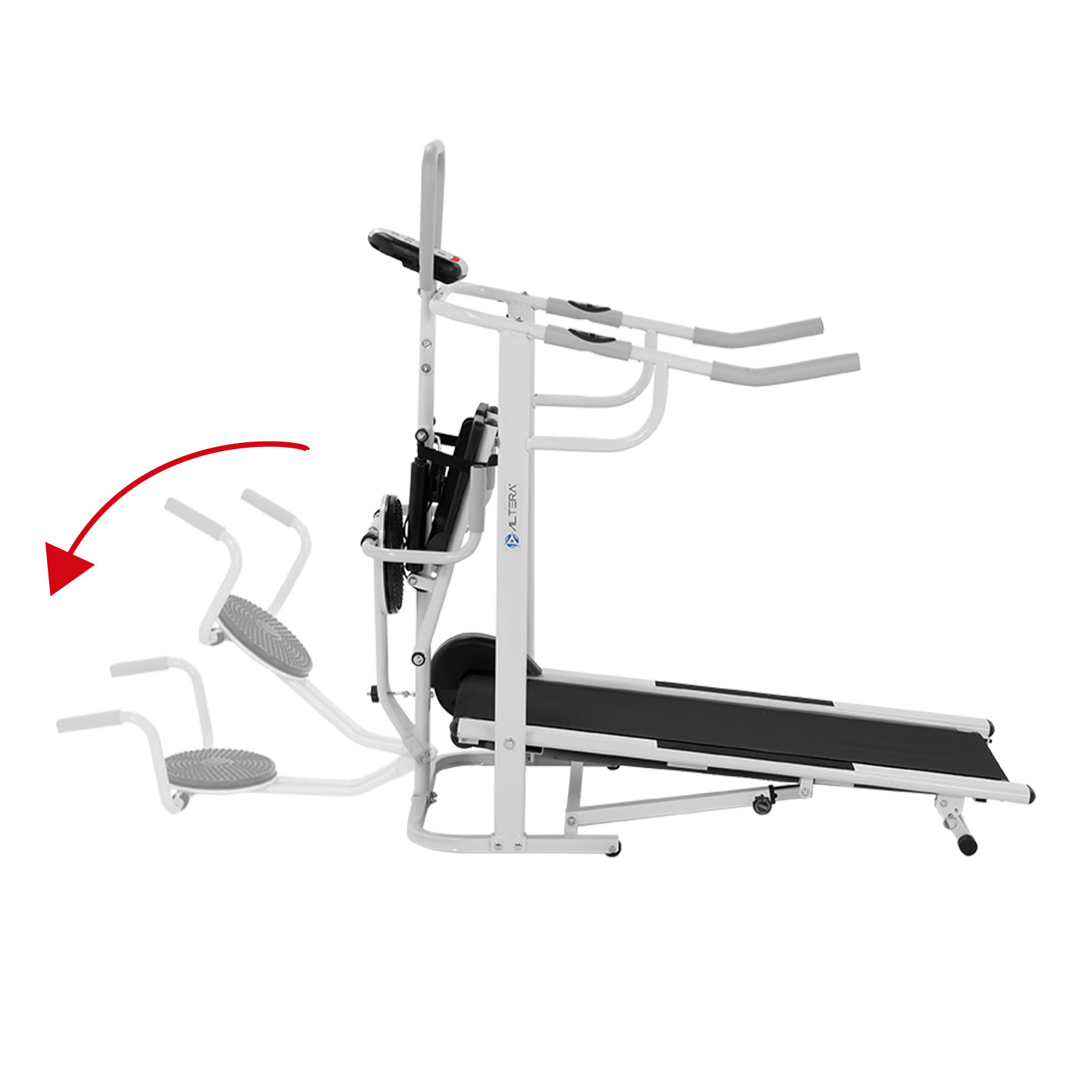 Altera Caminadora Mecánica Todo en 1 | Incluye Twister, Escaladora, y Barras para Lagartijas | Diseño Plegable