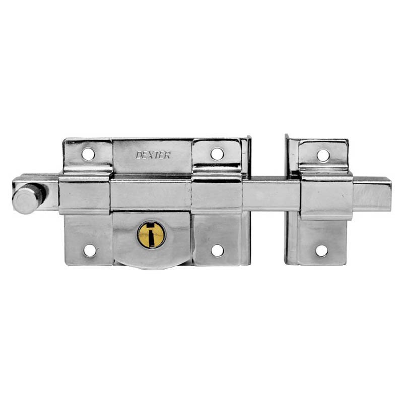 Cerradura Chapa de Pasador o Barra Cromado Derecha Llave Sencilla Dexter