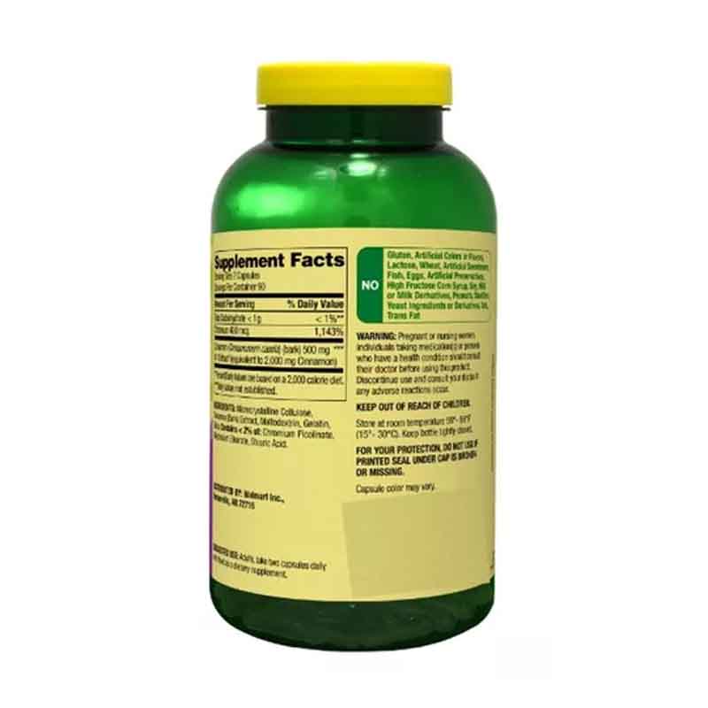 Canela 1000mg Spring Valley + Cromo 400mg con 180 tabletas