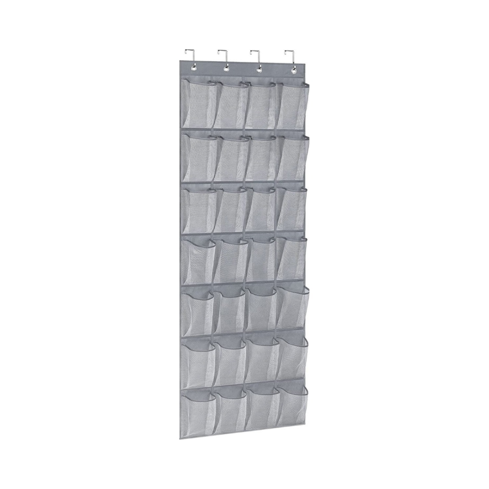 Zapatera Para Puerta De 28 Compartimentos Gris Colgante