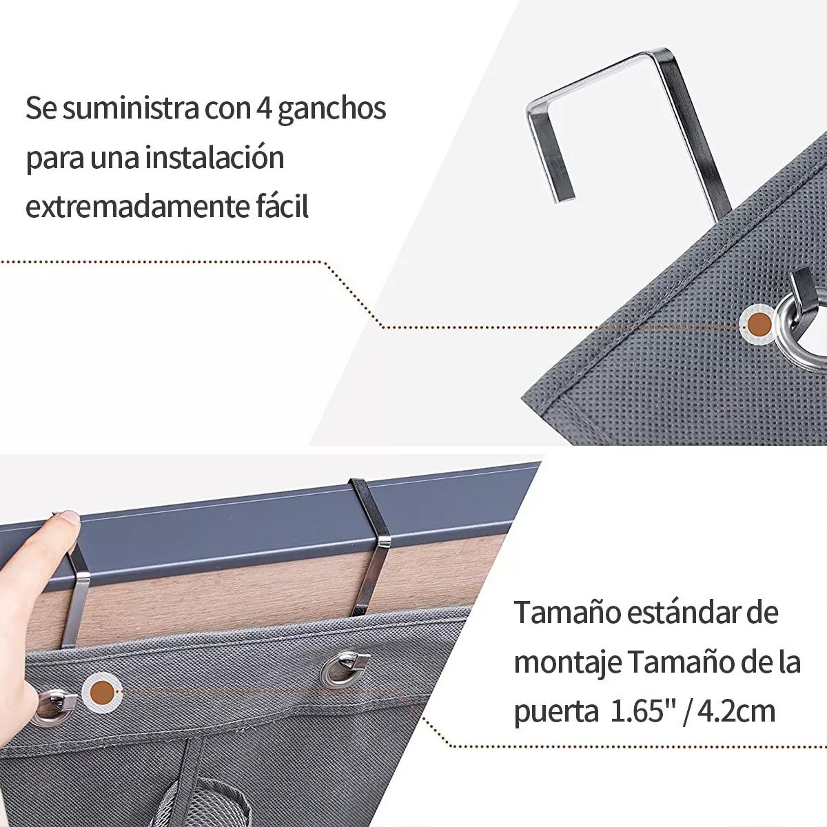 Zapatera Para Puerta De 28 Compartimentos Gris Colgante