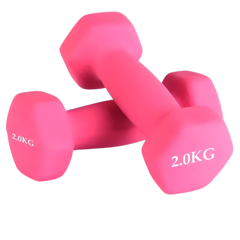 Par Mancuernas De 2 Kilos Rosa Ejercicio Pilates Yoga Gym