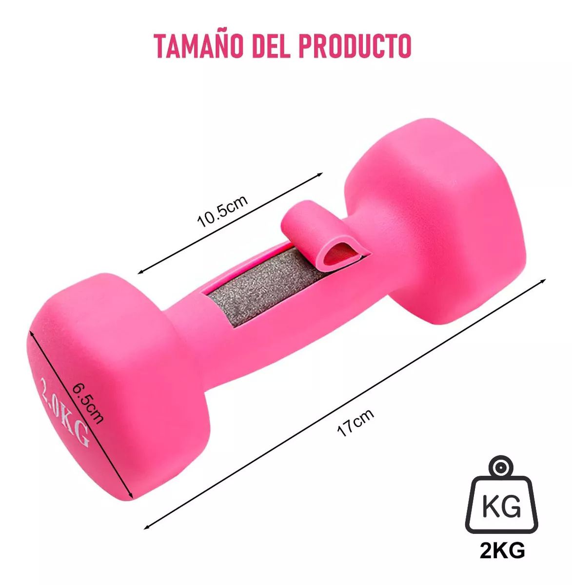 Mancuernas Functional 5Kg - Rosado (Par) - Rudem Fitness Equipment