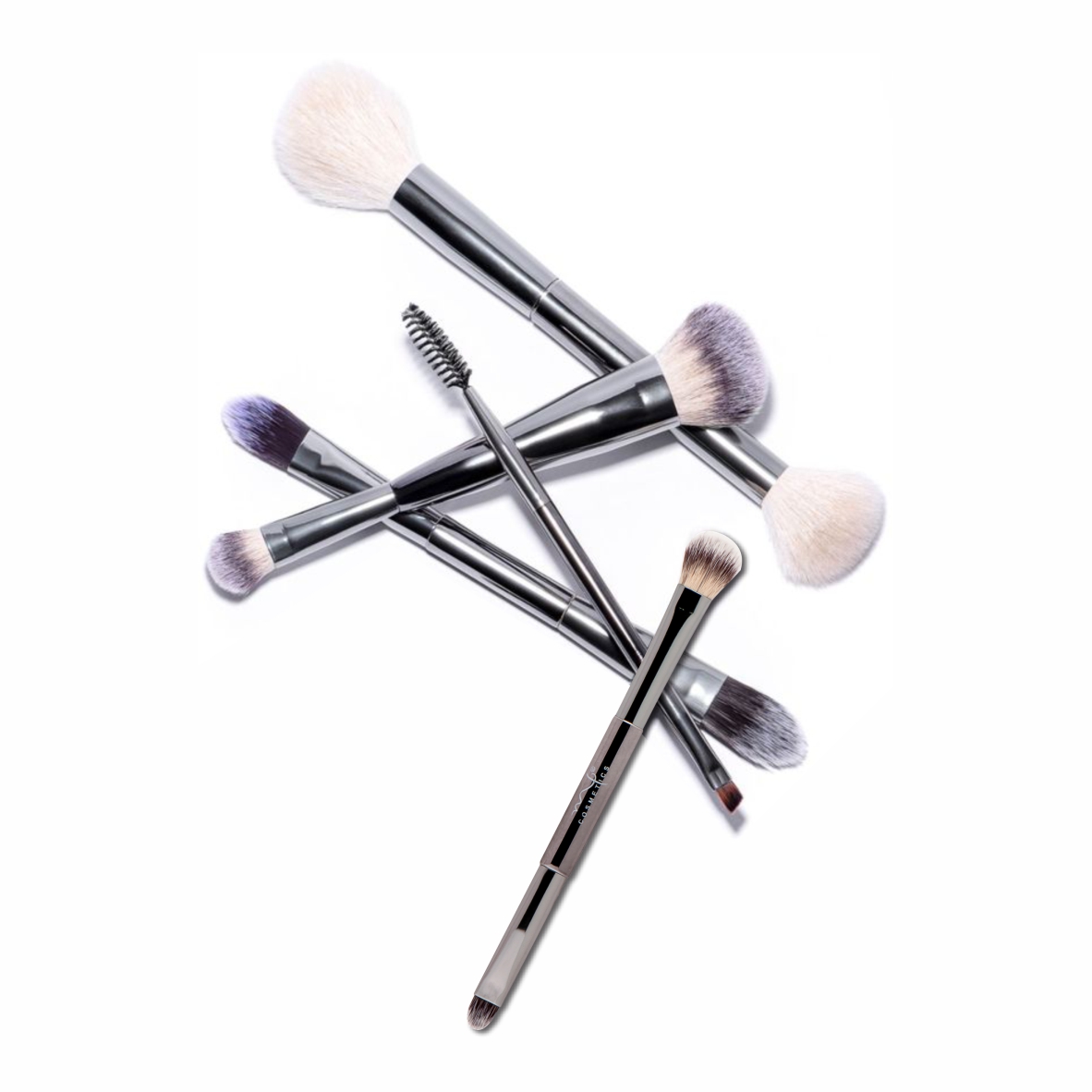 Set de Brochas Doble punta SILVER DUO PROFESIONALES para Maquillaje Marifer Linea DUO + Valor aragonmx