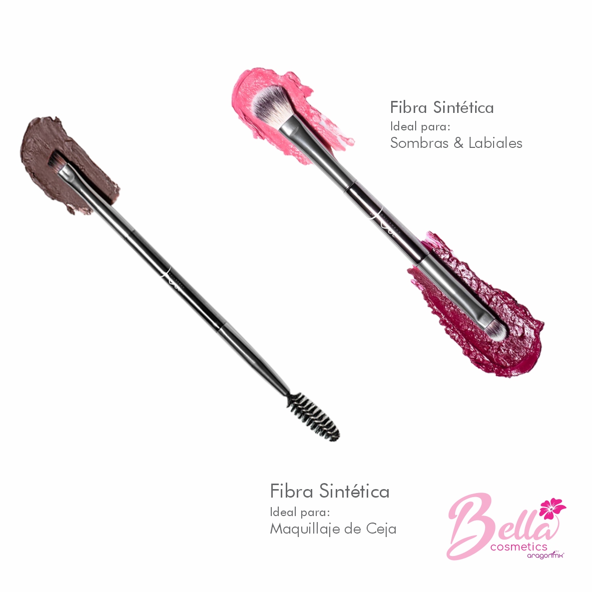 Set de Brochas Doble punta SILVER DUO PROFESIONALES para Maquillaje Marifer Linea DUO + Valor aragonmx