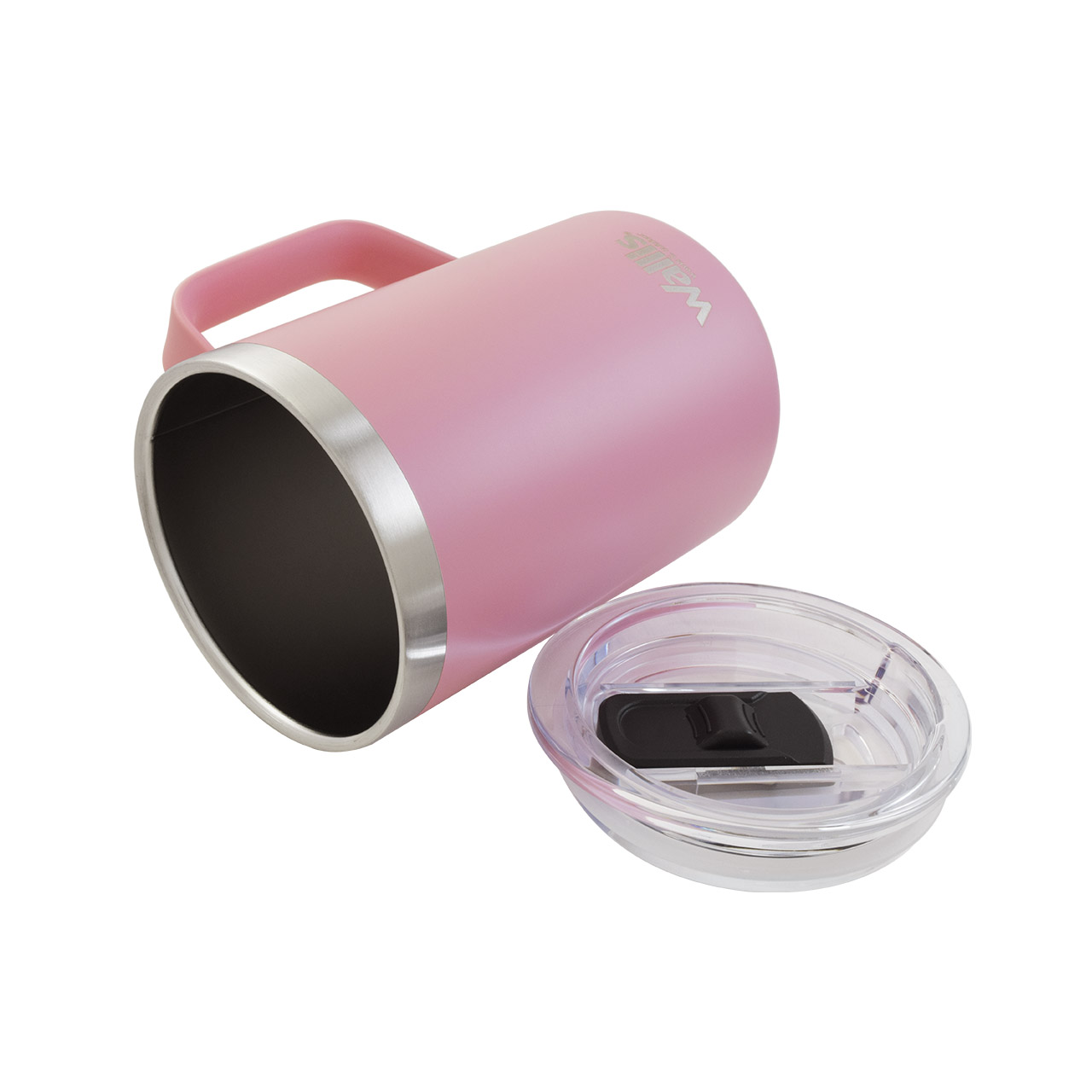 Taza térmica con protector deslizante, 420 ml, rosa mate