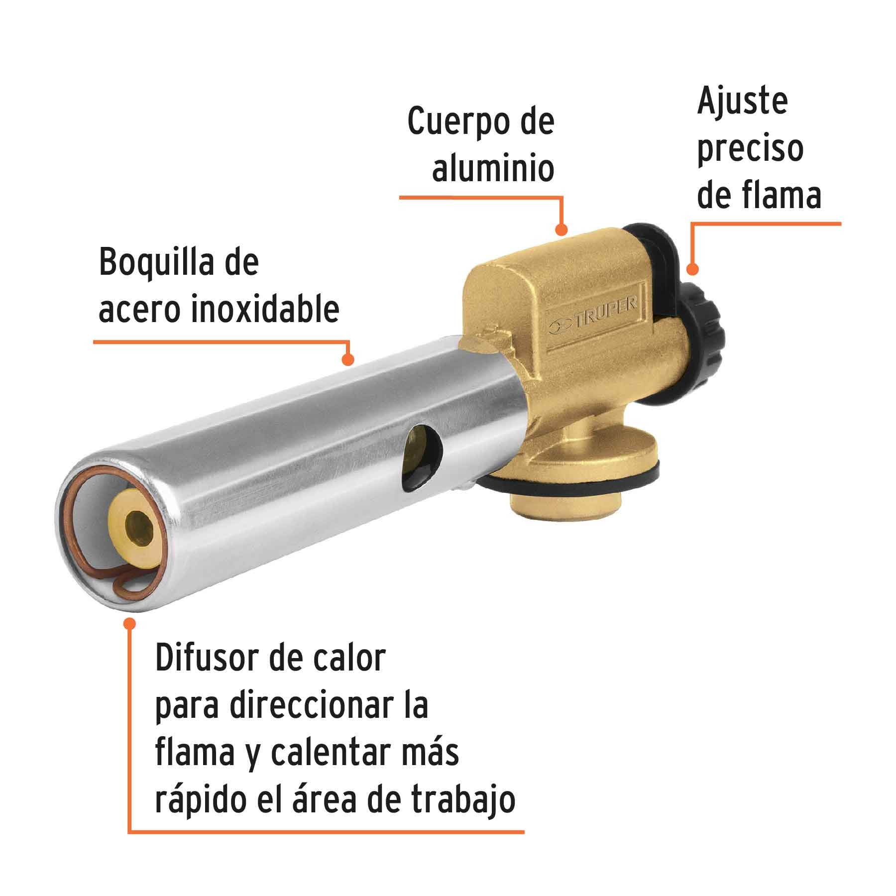 BOQUILLA CON ENCENDIDO ELECTRÓNICO PARA LATA ROSCADA, TRUPER 11924 