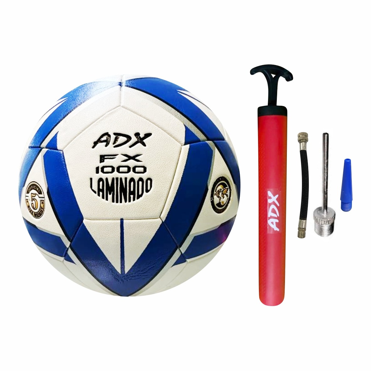 Balon Futbol Laminado Reglamentario 420g Adx C/bomba Fx-1000 No. 5