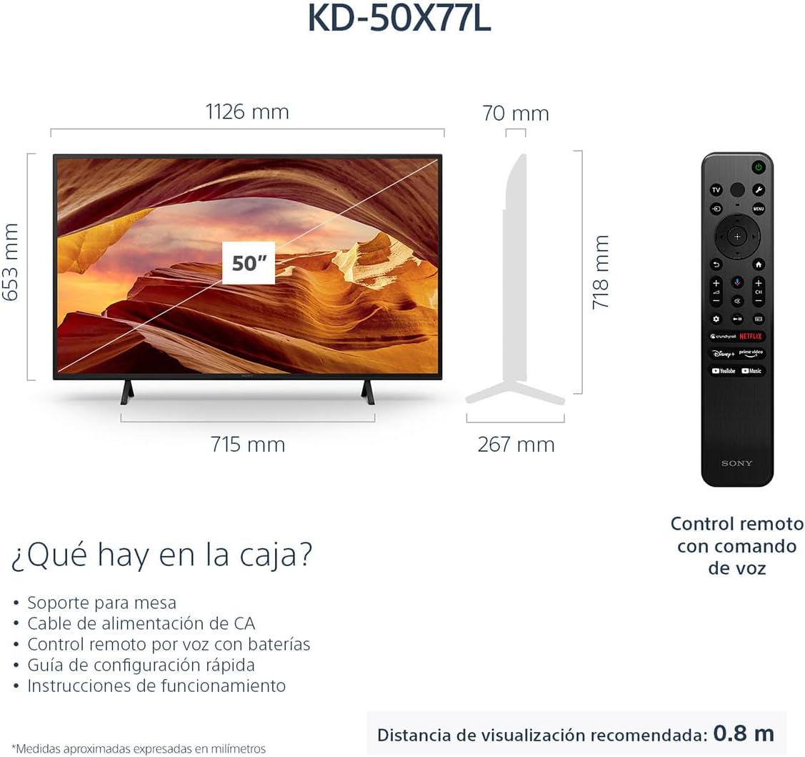 Pantalla de 50" Led 4K UHD Smart TV marca Sony