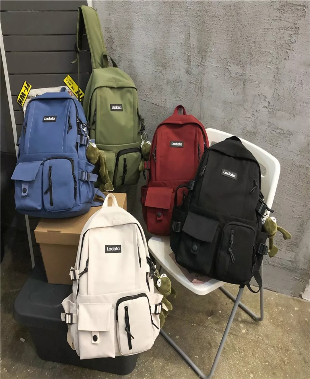 Mochila Nailon Unisex Viaje Compras Casual Multi Bolsillos