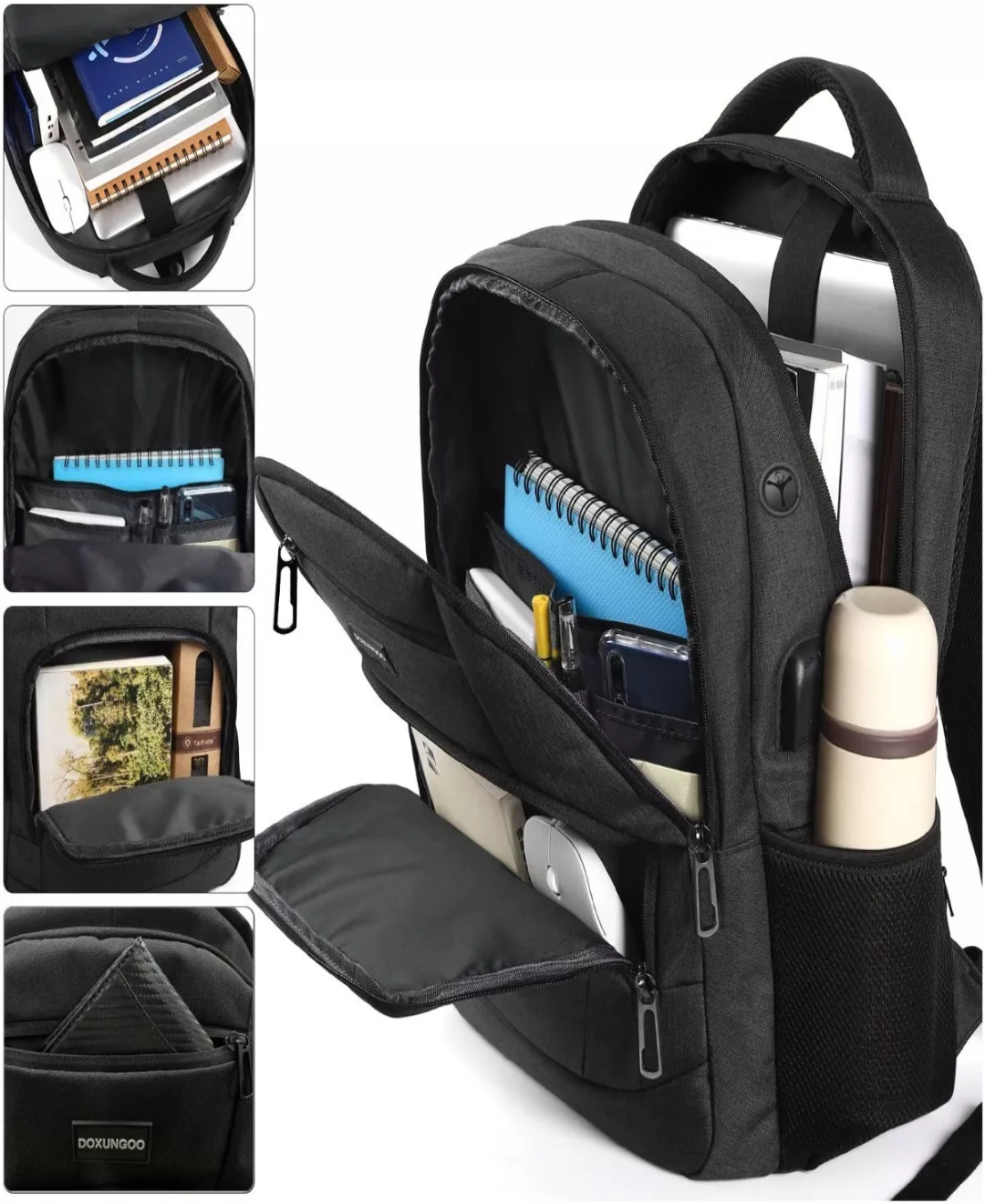 Mochila De Viaje De Negocios Antirrobo Para Portátil Con Puerto De Carga Usb, Resistente Al Agua Para Portátil De 15.6 Pulgadas Y Portátil
