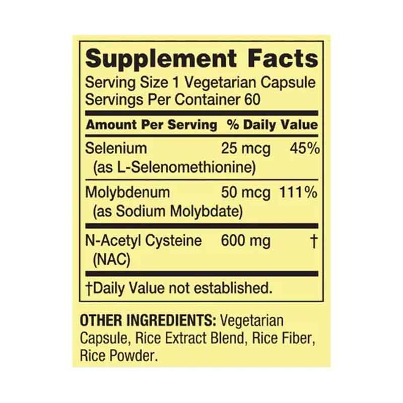 N-Acetil-Cisteina 600mg Spring Valley NAC N-Acetyl 60 capsulas  