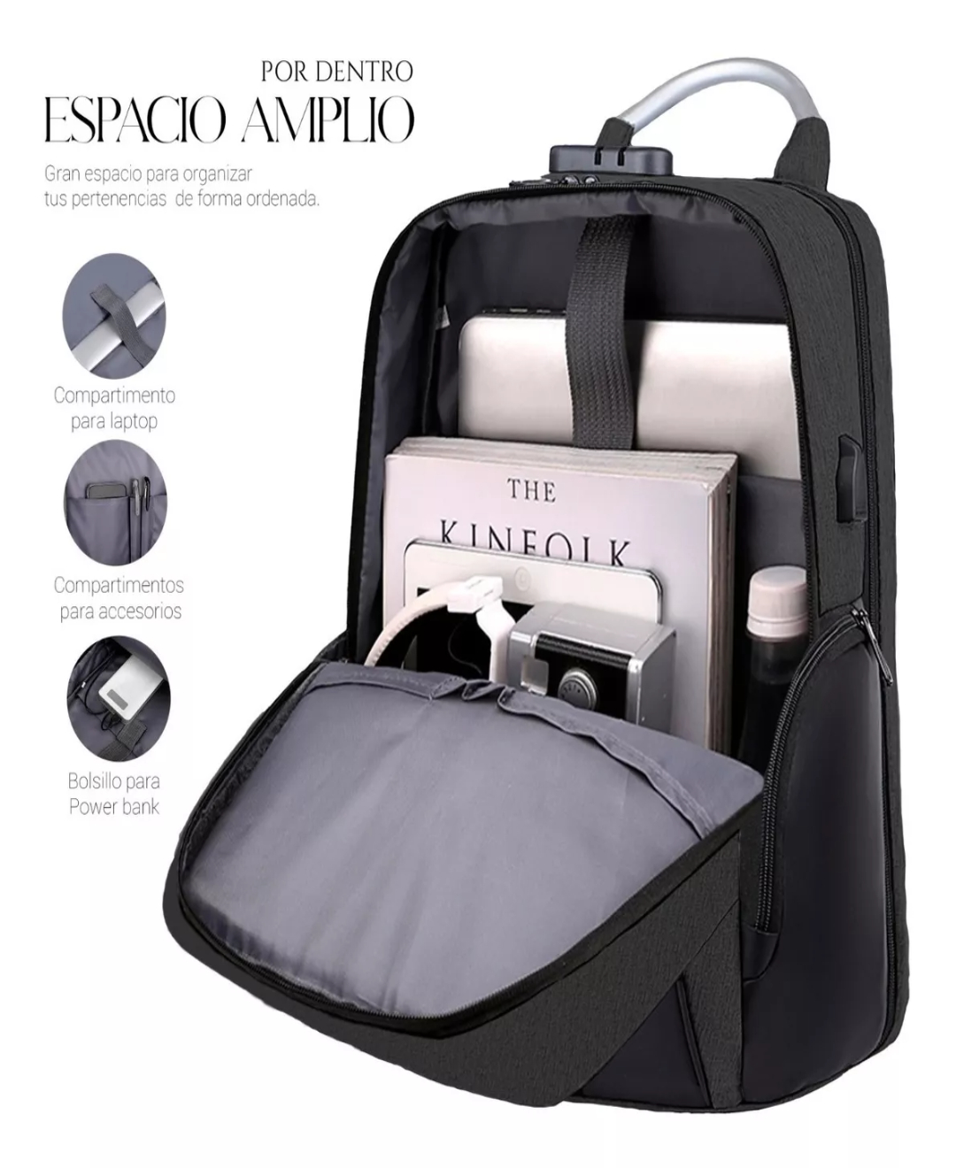 Mochila Antirrobo De Gran Capacidad Con Cargador Usb