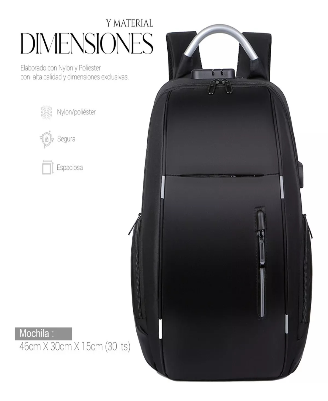 Mochila Antirrobo De Gran Capacidad Con Cargador Usb