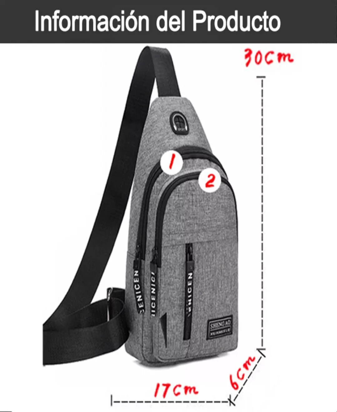 Pechera Mochila Impermeable Multifunción Cruzada Hombrousb Incluido