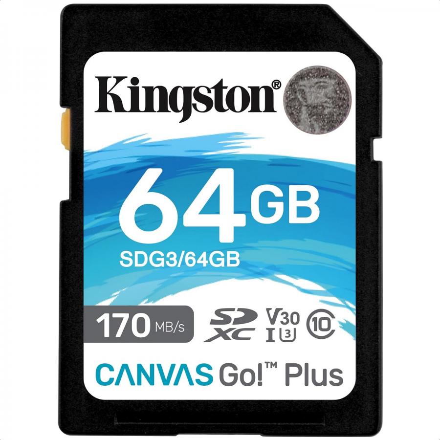 Memoria SD 64GB Kingston SDXC Clase 10 Canvas Go! Plus SDG3/64GB