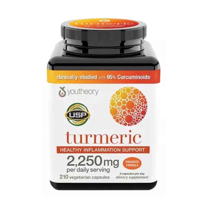 Curcuma 2250mg Youtheory  210 capsulas Extra Fuerte Turmeric 