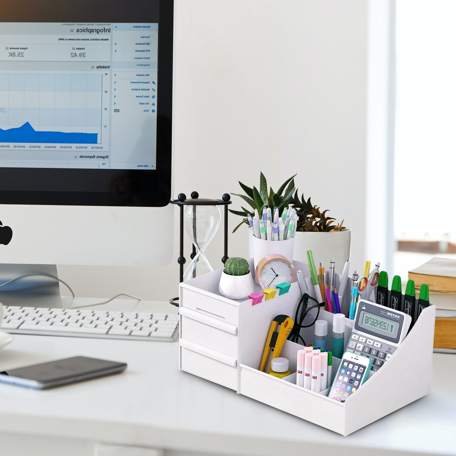 Organizador de Maquillaje de Plastico con cajones de almacenamiento