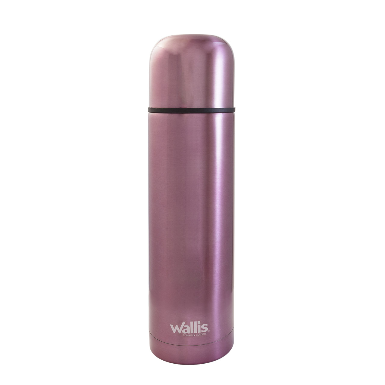 Termo acero inoxidable con válvula antiderrames, 500 ml, rosa metálico.