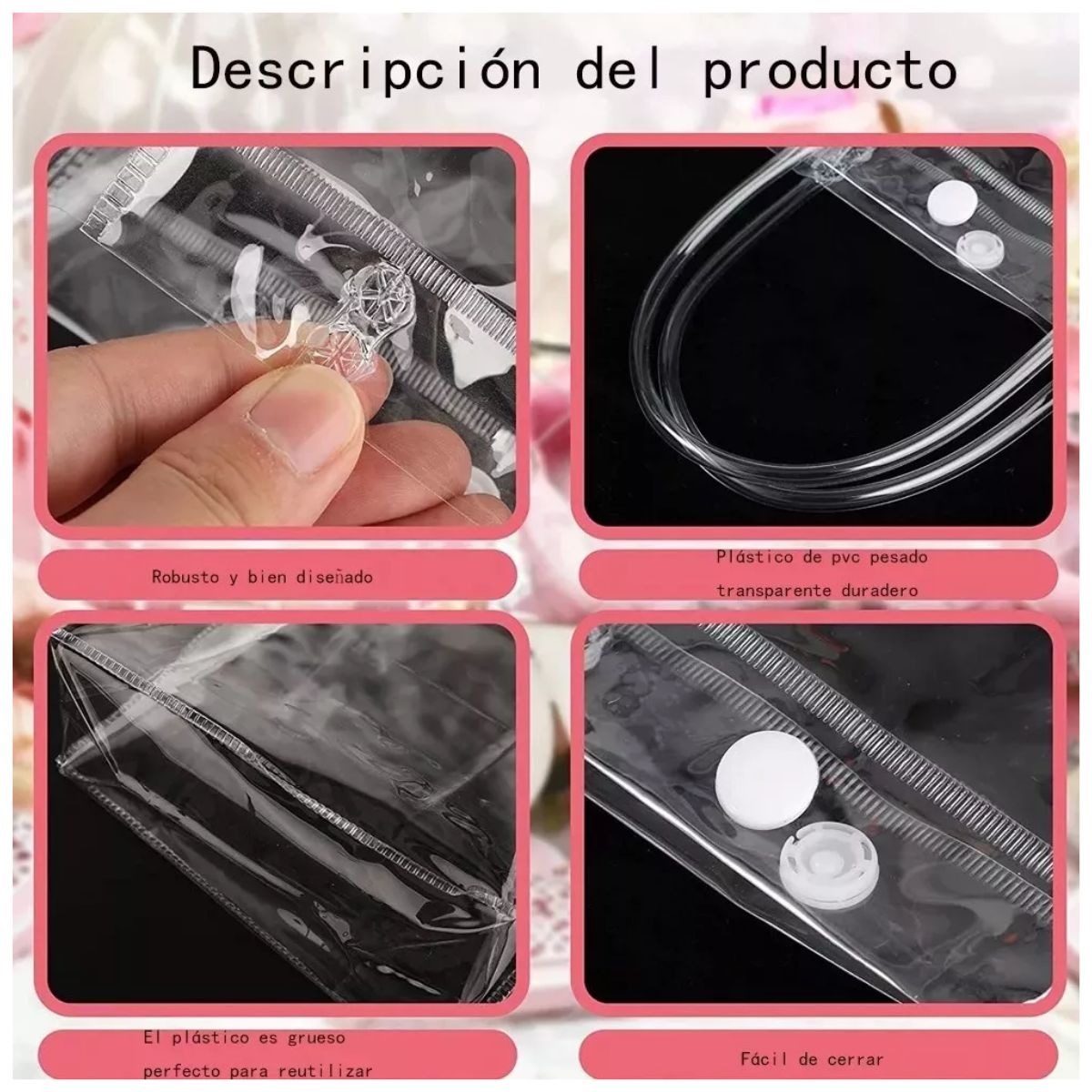 20 Bolsa Regalo Con Asa Transparentes Boda Bautizo Recuerdos