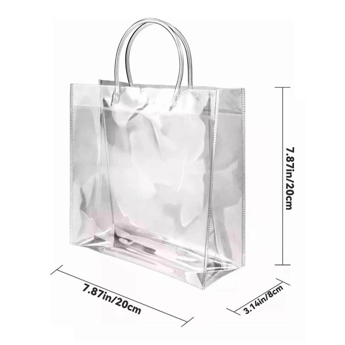 20 Bolsa Regalo Con Asa Transparentes Boda Bautizo Recuerdos