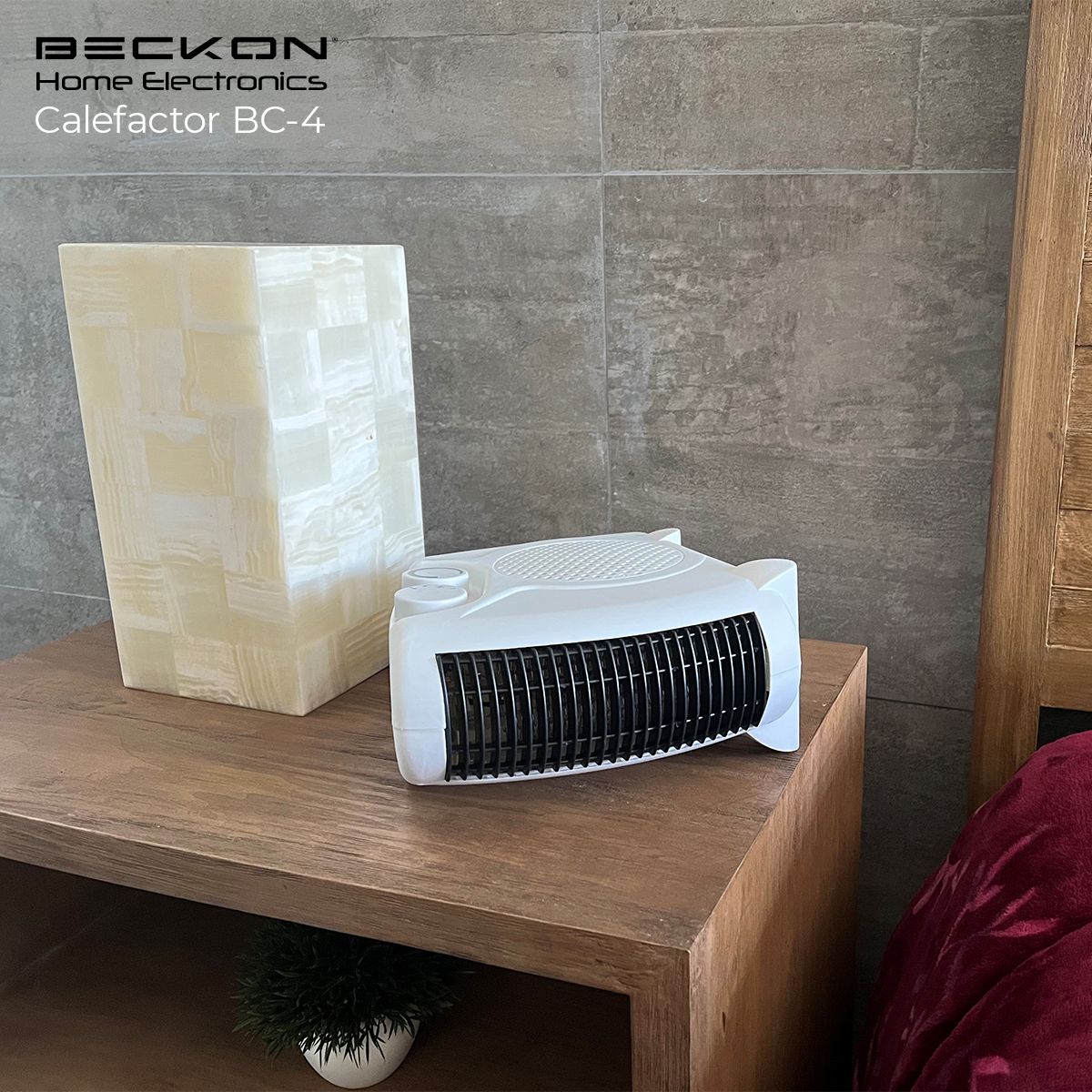Calefactor Calentador eléctrico compacto 26cm de resistencia para recámara baño estudio hogar TURBO HEATER con termostato 750W / 1500W Beckon
