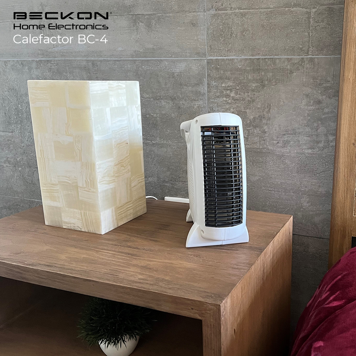 Calefactor Calentador eléctrico compacto 26cm de resistencia para recámara baño estudio hogar TURBO HEATER con termostato 750W / 1500W Beckon