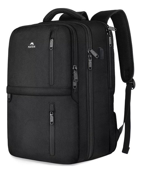 IGOLUMON Mochila de viaje para hombres y mujeres, 40L, aprobada para vuelo,  mochila de transporte impermeable de 17 pulgadas para laptop, Negro