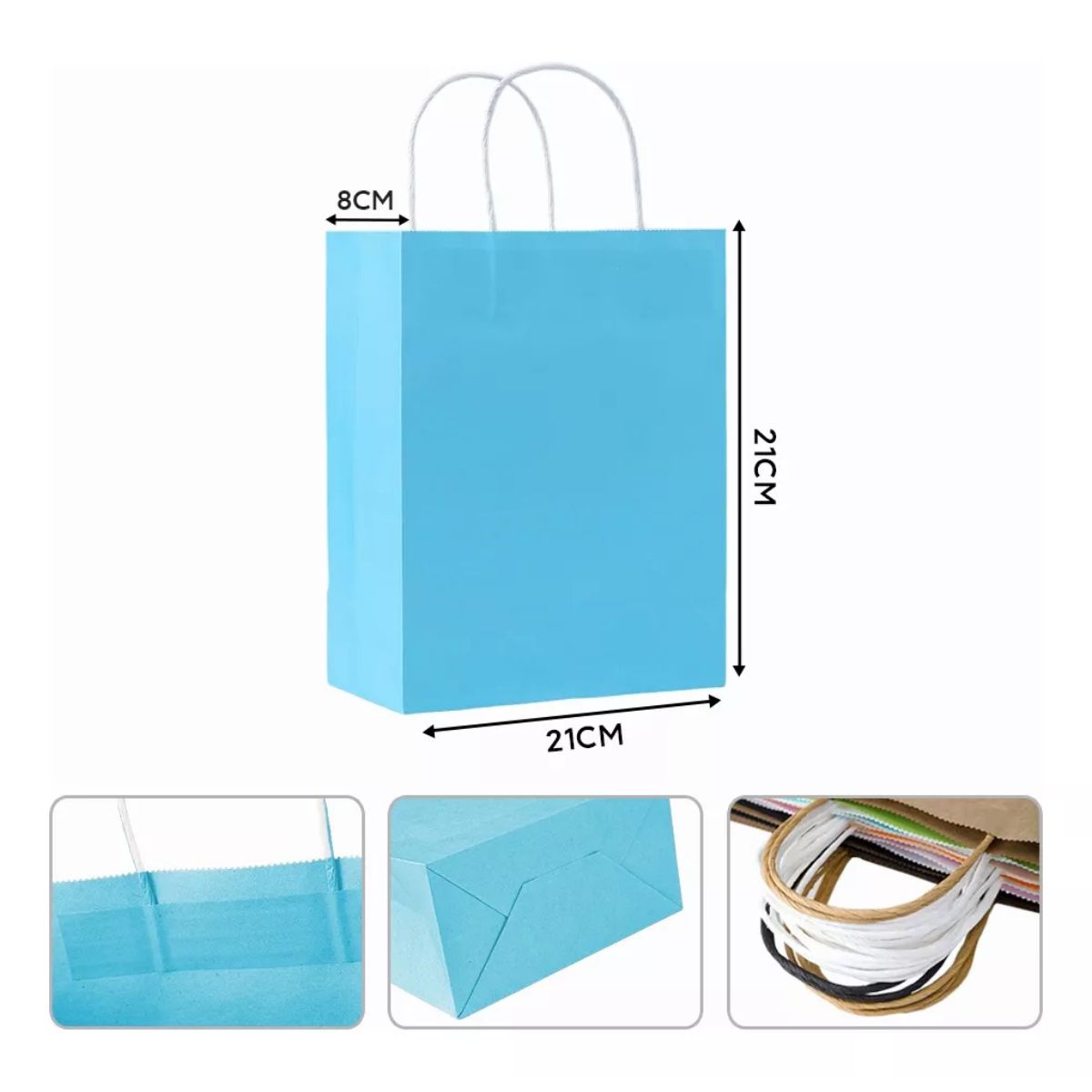 Bolsas Regalo Papel Kraft Bolsas De Dulces Ecológicas 10 Pcs AZUL