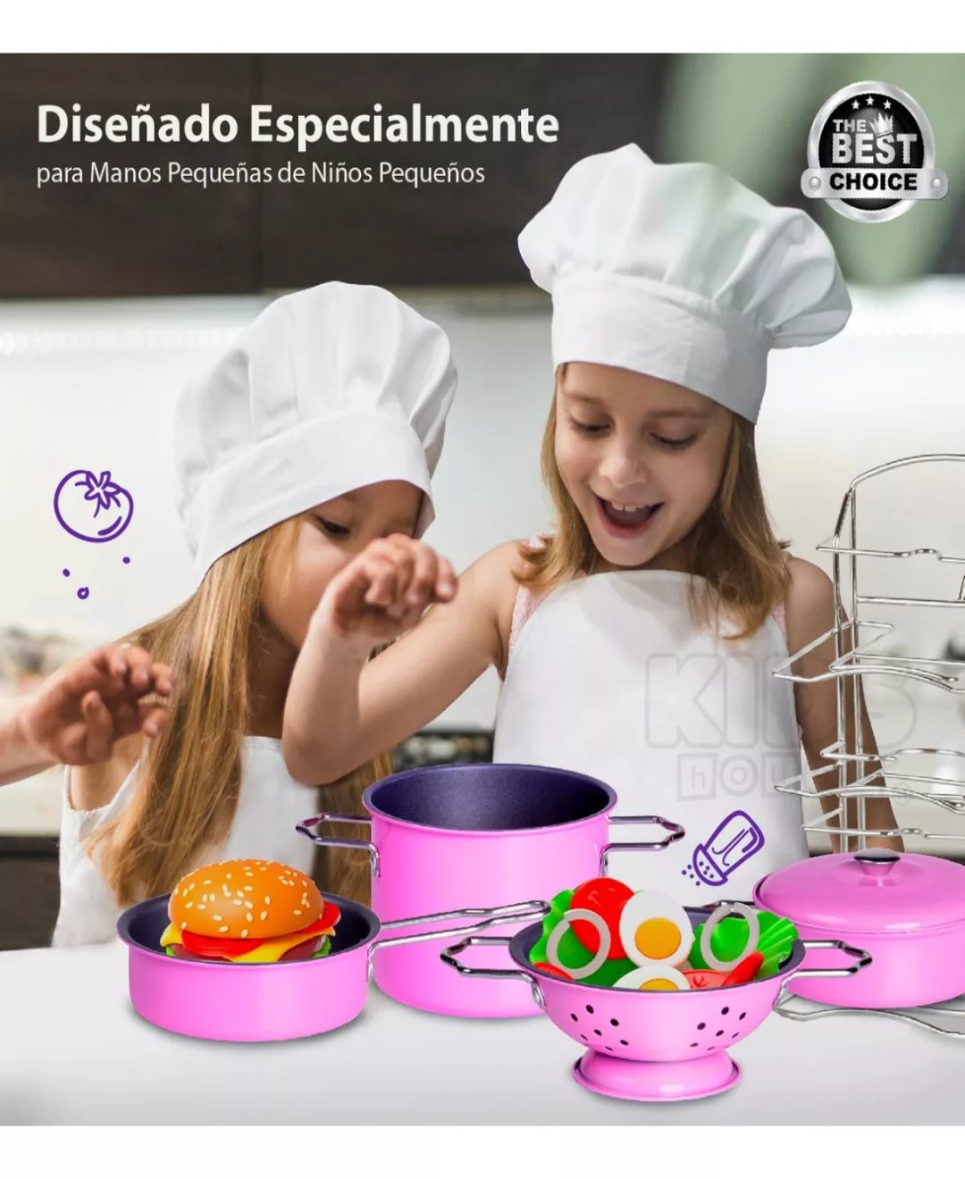 Accesorios para cocinita juego de ollas y sartenes juguete con