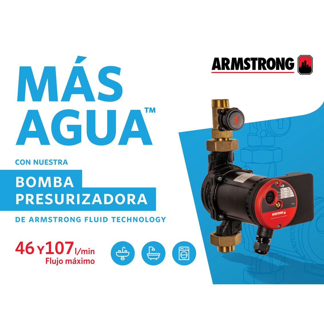 Bomba Presurizadora De Alto Desempeño Armstrong 46 L/min.