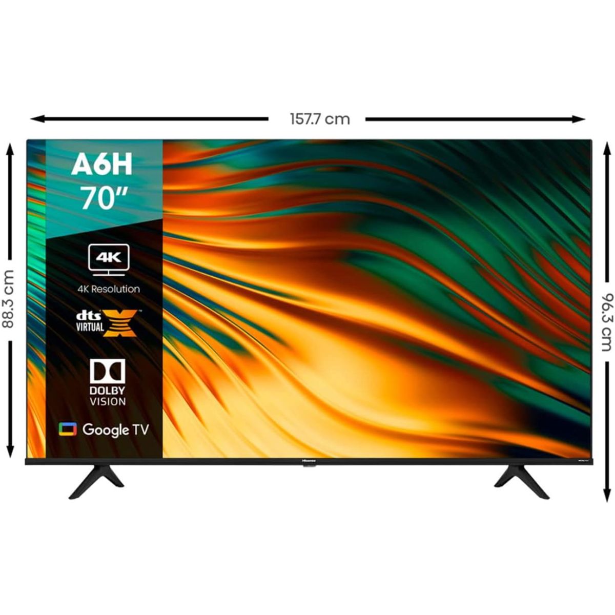 Pantalla 70 Pulgadas Hisense Led Google TV 4k UHD 70a6h