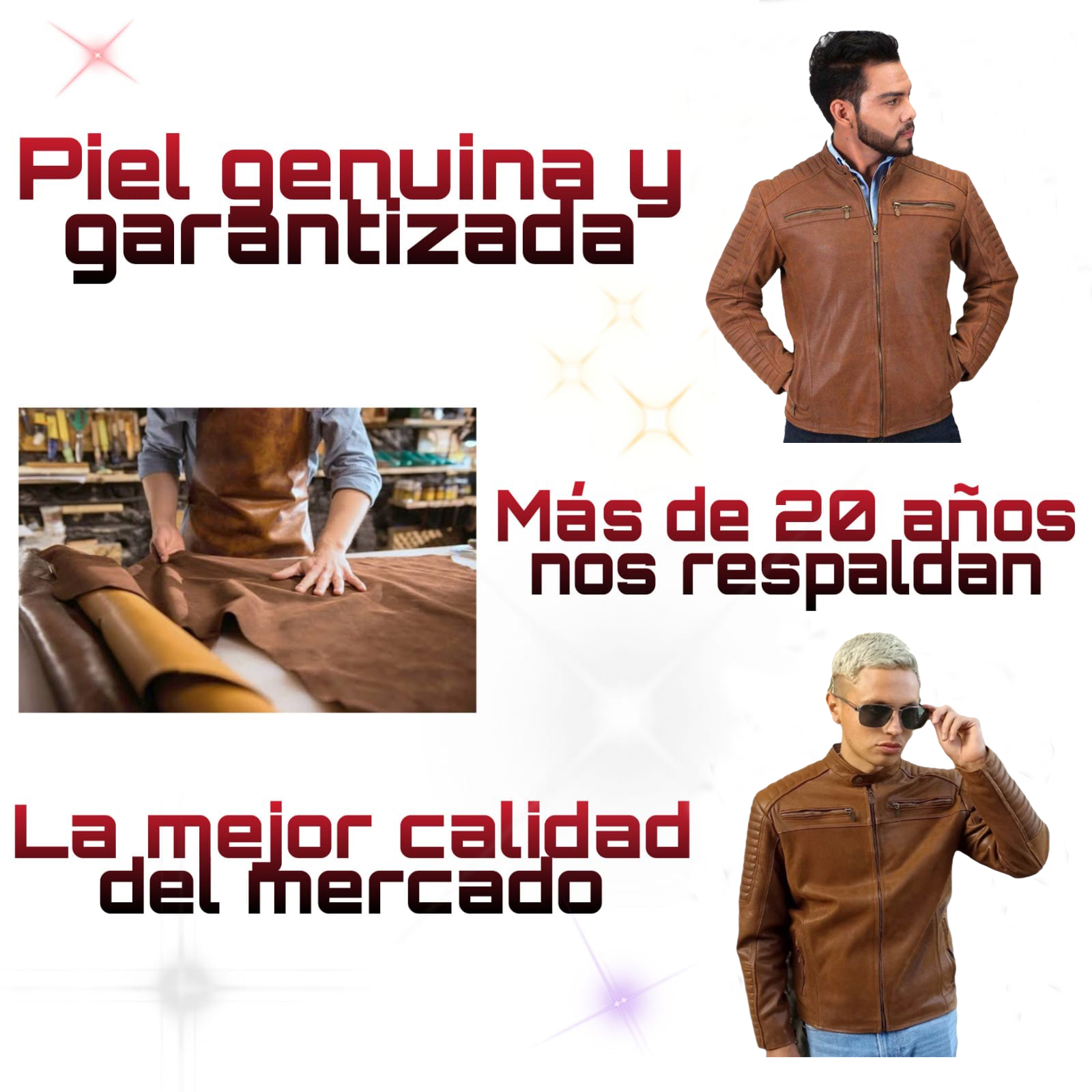 Chamarra de cuero Autentico casual dangelo oro para Caballero incluye regalo un llavero de piel