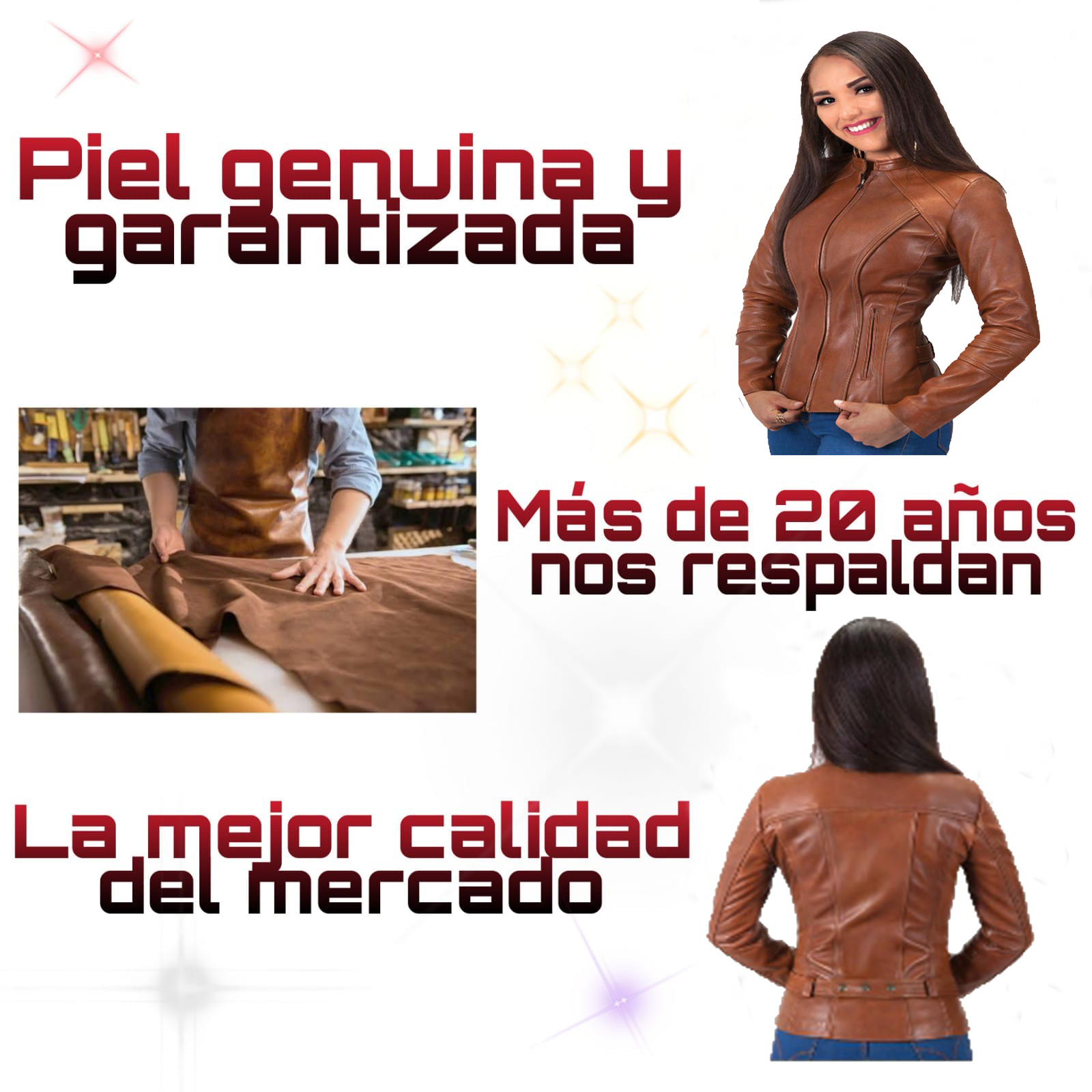 Chamarra de cuero Autentico casual Olimpia Caramelo Dama incluye regalo un llavero de piel 