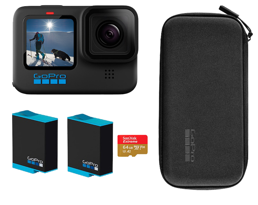 Bundle GoPro Hero 10 Mas Batería Adicional  Memoria SD y Estuche