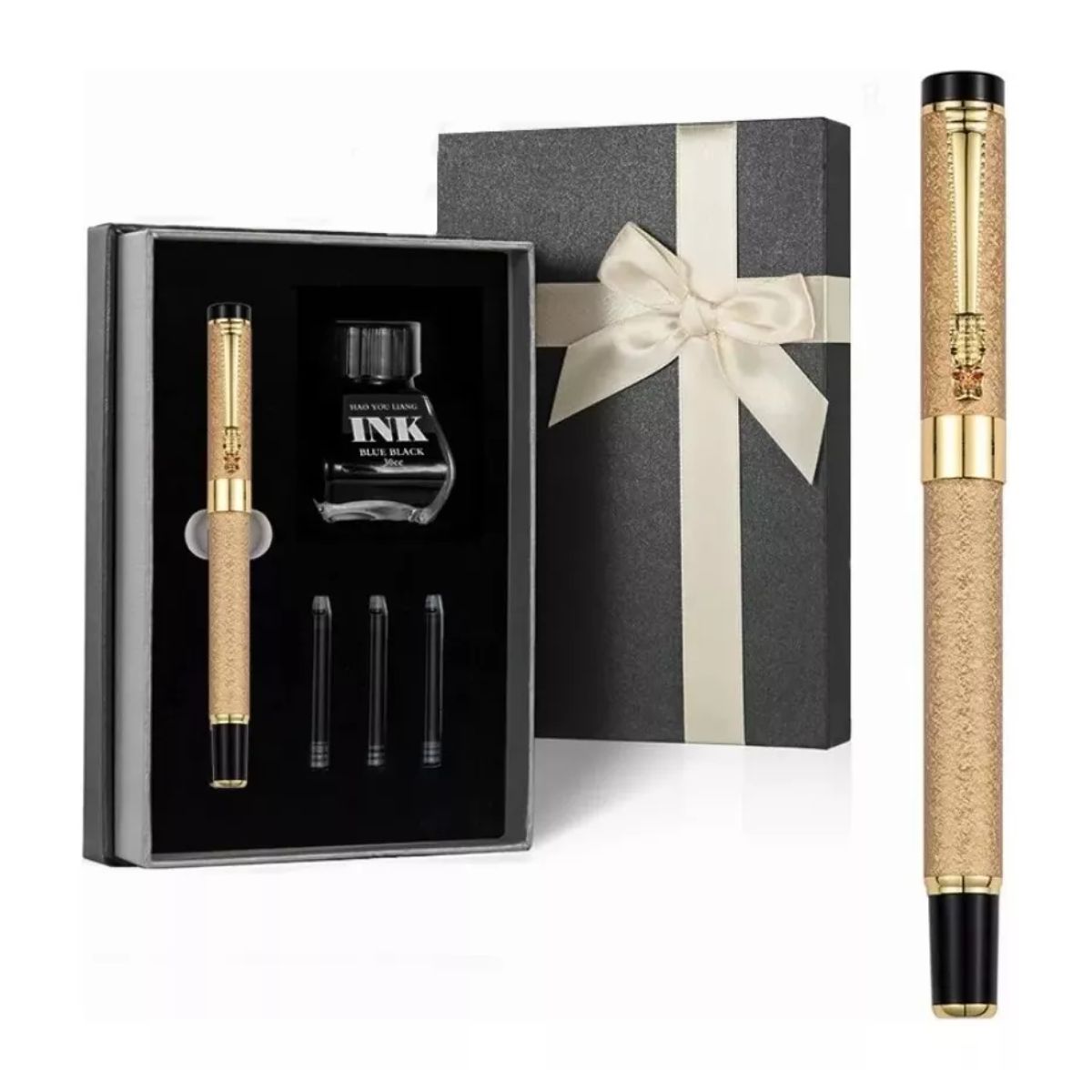 Estilográfica De Alta Calidad Con Tinta Incluida boligrafos Dorado