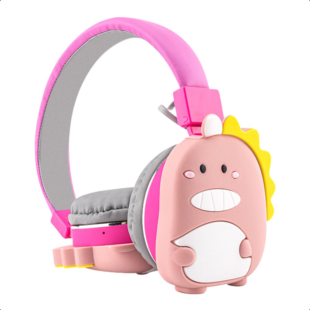 Audífonos Estéreo Bluetooth Infantil Diseño Dino Cute Rosa