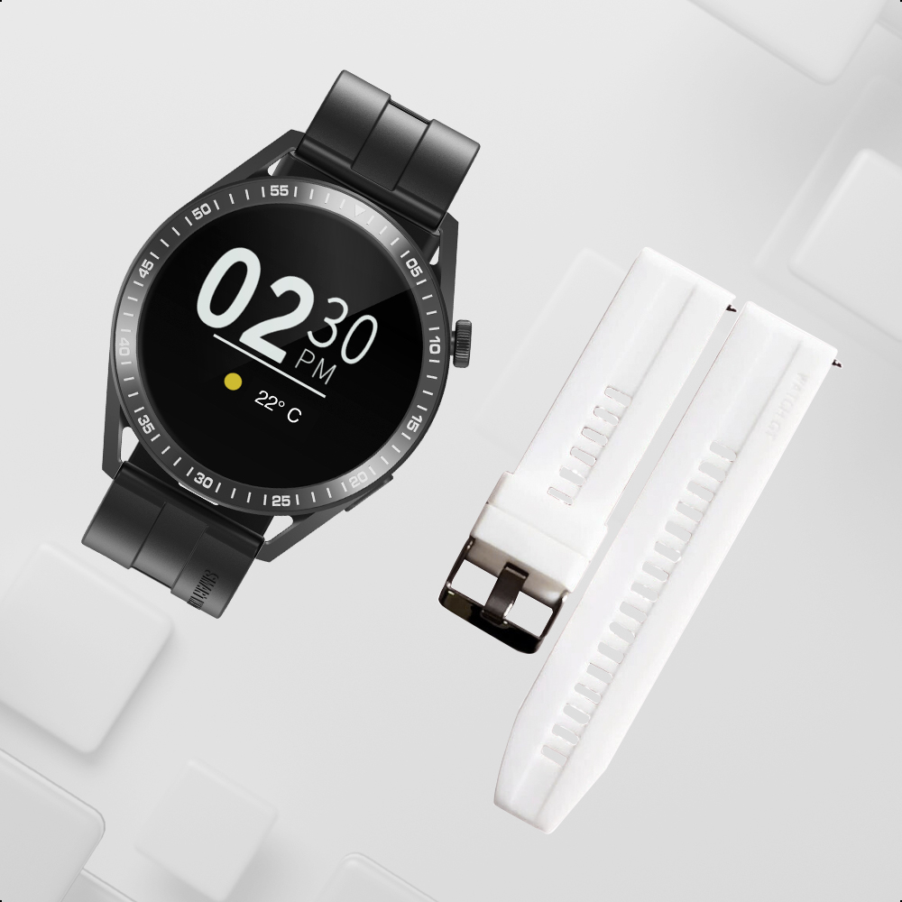 Smartwatch Pantalla 1.3 Correa Blanco y negro defensa IP67