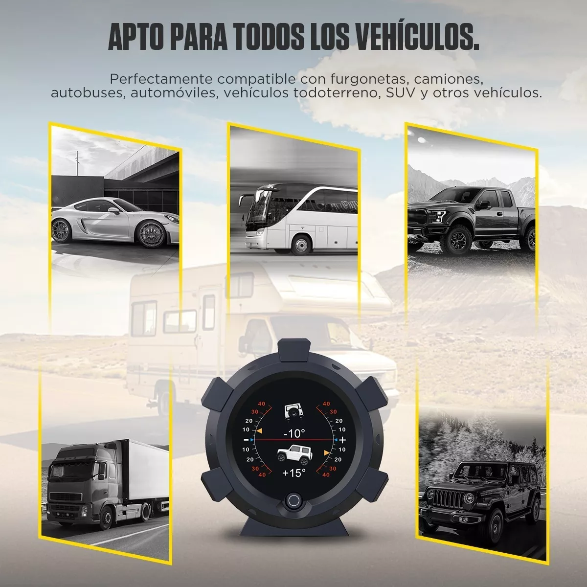 Velocímetro Marcador Digital Universal Inclinómetro Brújula