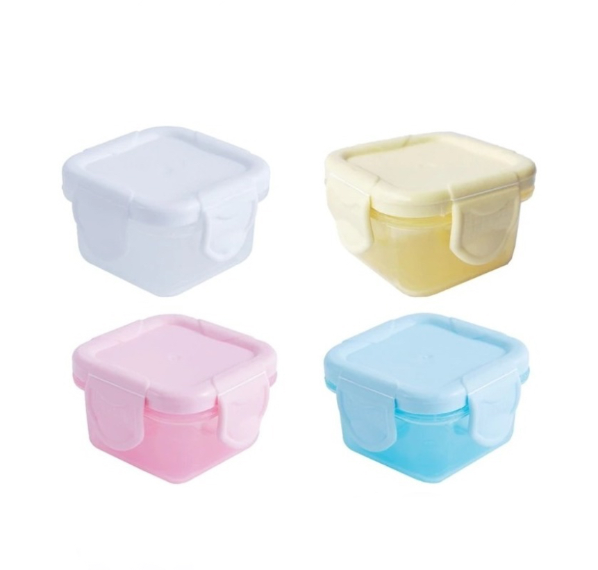 Set 4 Mini Tuppers Contenedores Plástico Herméticos Con Tapa